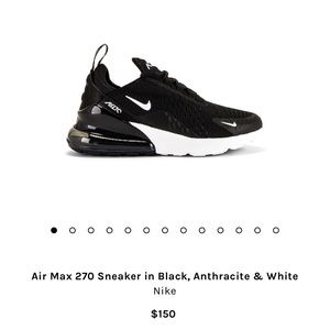 Nike AirMax 270 Sneakers in Black 9.5